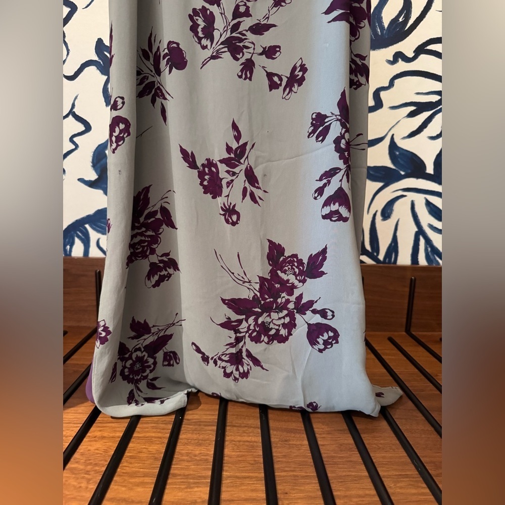 2000s Y2K Vintage INC International Concepts Floral Purple and Gray Dress Size 8 - Picture 3 of 4